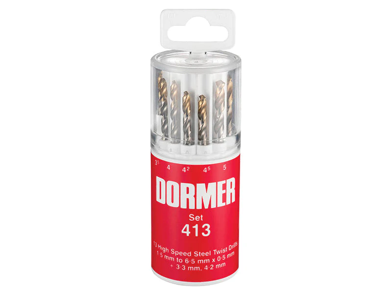 Dormer A094 No.413 HSS TiN Coated Drill Set of 13 1.5- 6.50mm x 0.5mm - Image 2