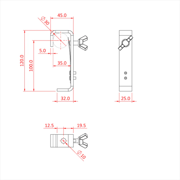 Doughty 30mm Hook Clamp c/w Protector Strip - Image 2