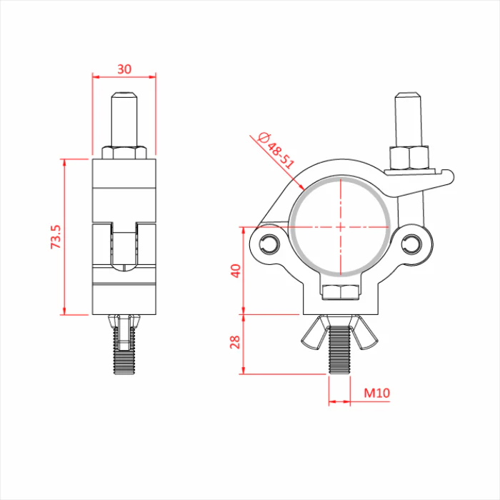 Doughty All Weather Slimline Lightweight Hook Clamp - Image 3