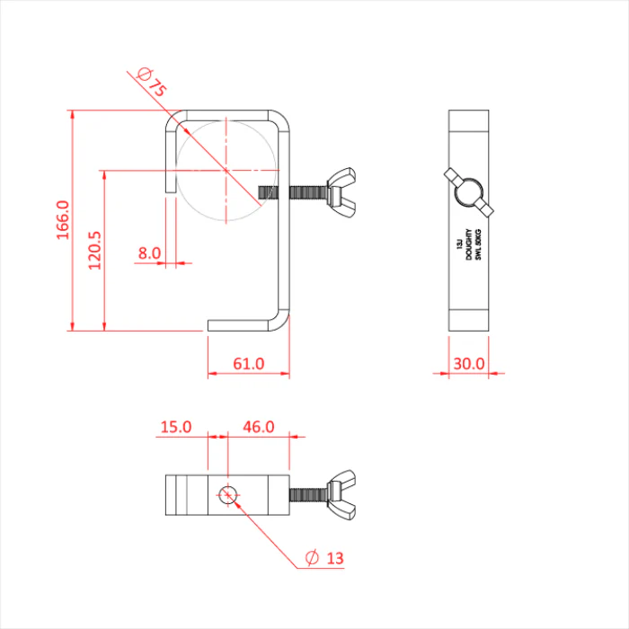 Doughty 60-75mm Hook Clamp (Steel) - Image 16