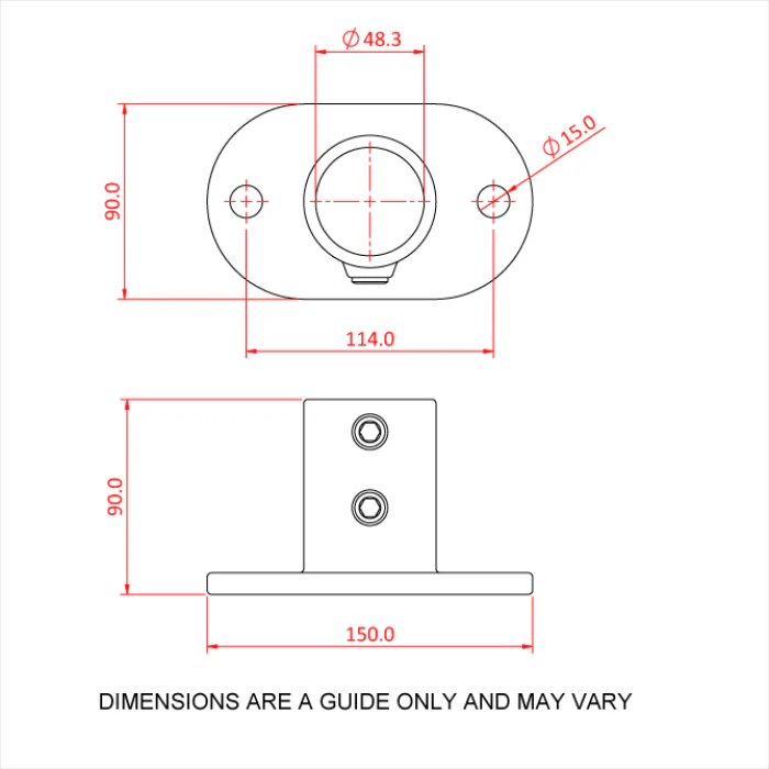 Doughty Pipeclamp Railing Base Flange - Image 5