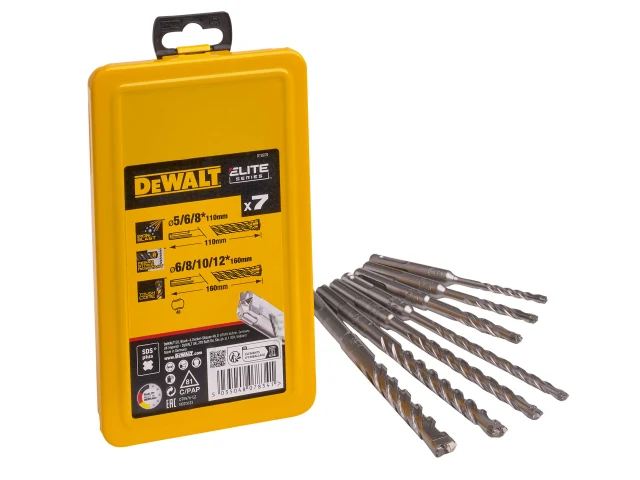 DEWALT Elite Series Carbide SDS+ 7pc Drill Bit Set - Image 2
