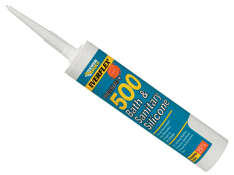 Everbuild  500 Bath & Sanitary Silicone Sealant Sandstone 290ml - Image 2
