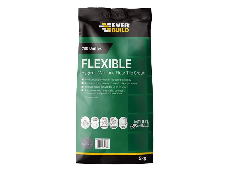 Everbuild  730 Uniflex Hygienic Tile Grout Anthracite 5kg - Image 2