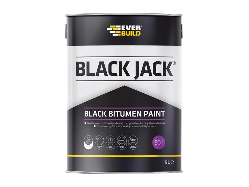 Everbuild  Black Jack® 901 Black Bitumen Paint 5 litre - Image 2