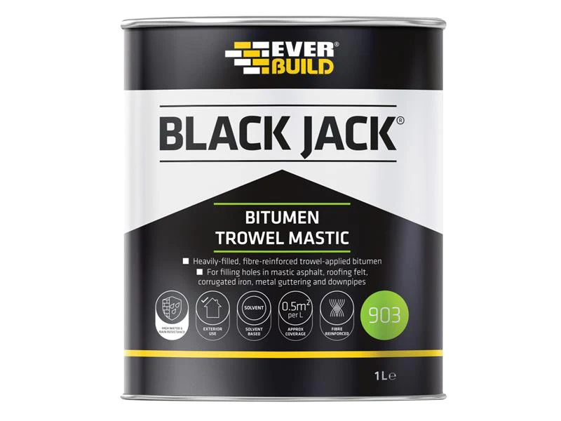 Everbuild  Black Jack® 903 Bitumen Trowel Mastic 1 litre - Image 2