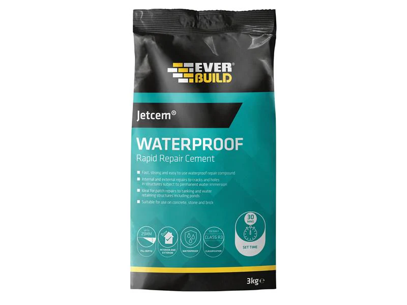 Everbuild Jetcem Waterproofing Rapid Set Cement (Single 3kg Pack) - Image 2