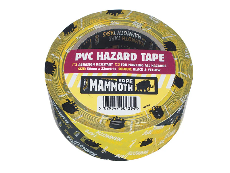 Everbuild  PVC Hazard Tape Black / Yellow 50mm x 33m - Image 2