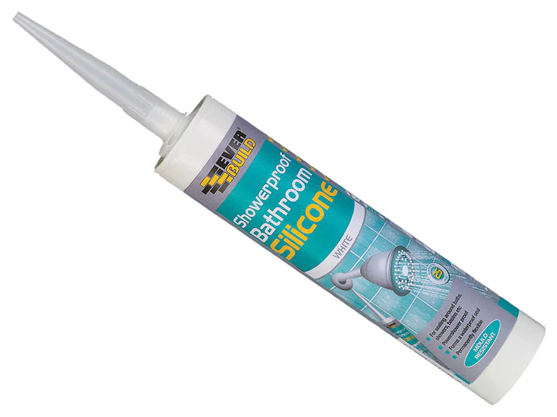 Everbuild  Showerproof Bathroom Silicone White 280ml - Image 2