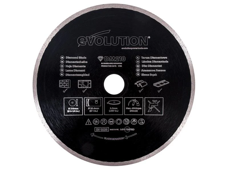 Evolution Diamond Blade, Continuous Rim 210 x 25.4mm - Image 2