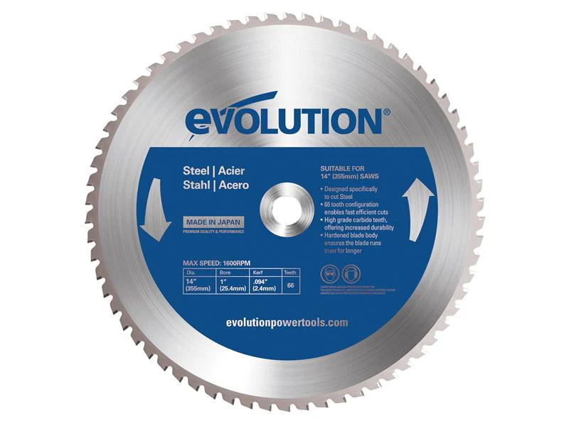 Evolution  Mild Steel Cutting Chop Saw Blade 355 x 25.4mm x 66T - Image 2