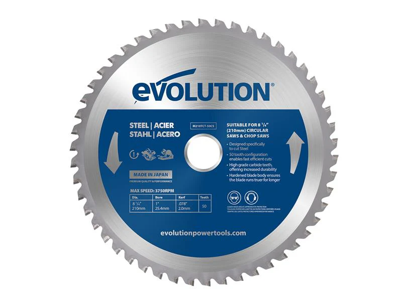 Evolution  Mild Steel Cutting Circular Saw Blade 210 x 25.4mm x 50T - Image 2