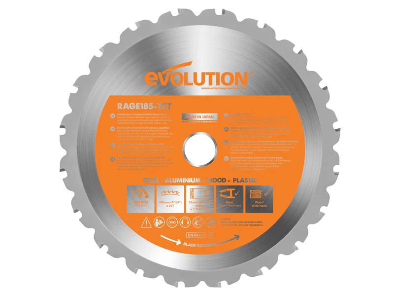 Evolution  Multi-Material Saw Blade 185 x 20mm x 20T - Image 2