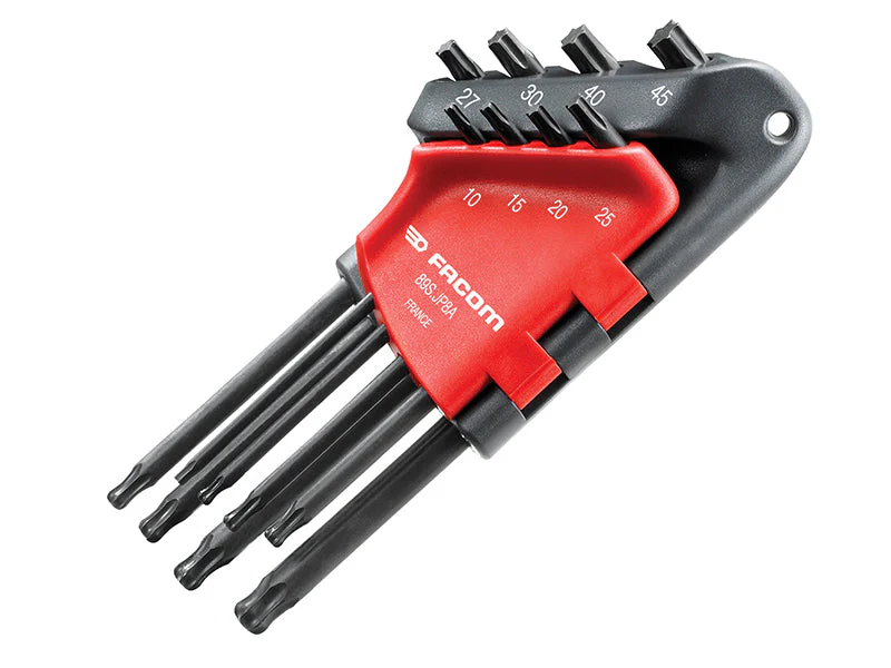 Facom Long Metric Head TORX Hex Key Set of 8 (TX10-TX45) - Image 2