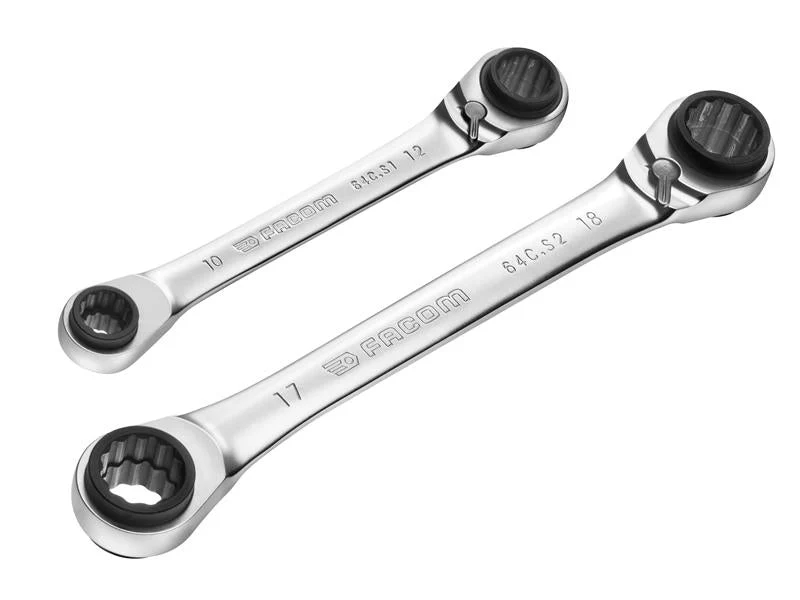 Facom Quatro Ratcheting Spanner Set, 2 Piece - Image 2