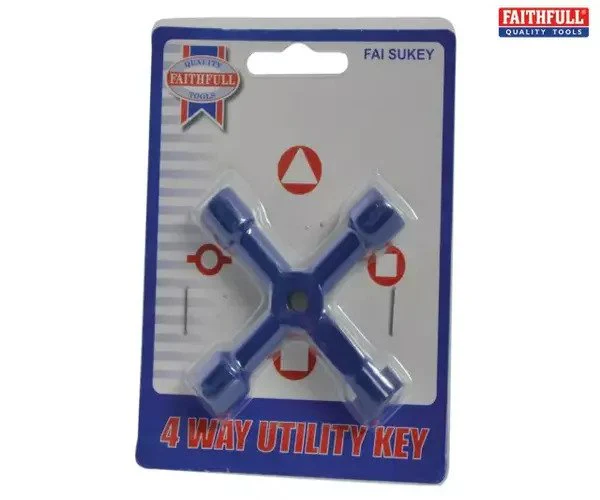 Faithfull 4-Way Services Utility Meter Key - Image 2