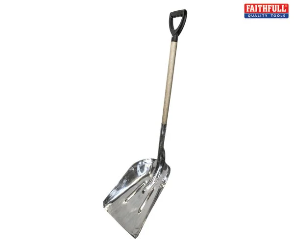 Faithfull Aluminium Grain Shovel Wood Handle - Image 2