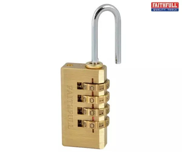 Faithfull Brass Combination Padlock 20mm - Image 3