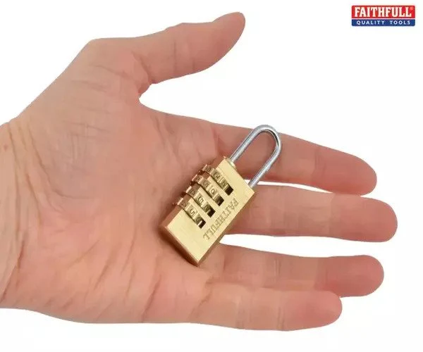 Faithfull Brass Combination Padlock 20mm - Image 4