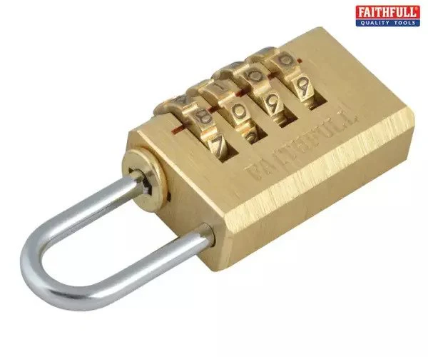Faithfull Brass Combination Padlock 20mm - Image 5