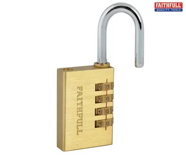 Faithfull Brass Combination Padlock 38mm - Image 2