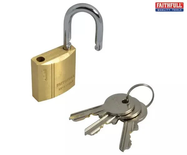 Faithfull Brass Padlock 30mm 3 Keys - Image 4