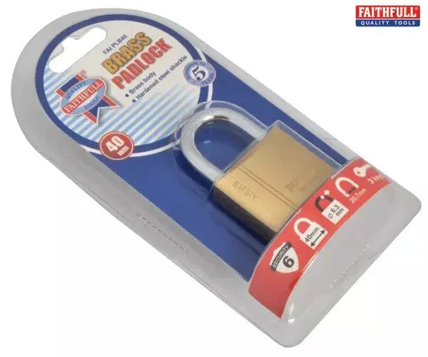 Faithfull Brass Padlock 40mm 3 Keys - Image 2