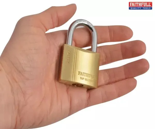 Faithfull Brass Padlock 40mm 3 Keys - Image 4