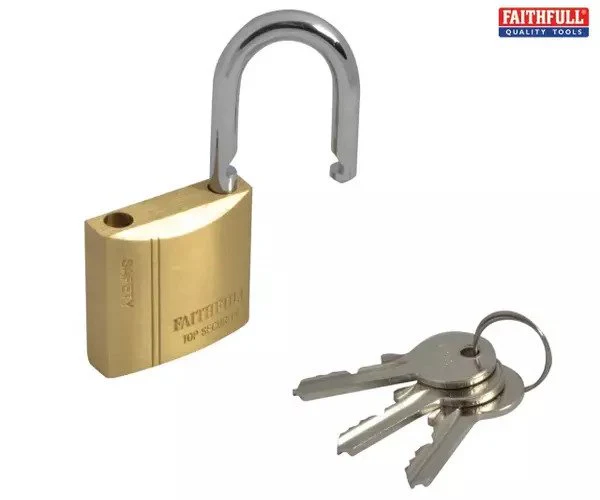 Faithfull Brass Padlock 40mm 3 Keys - Image 5
