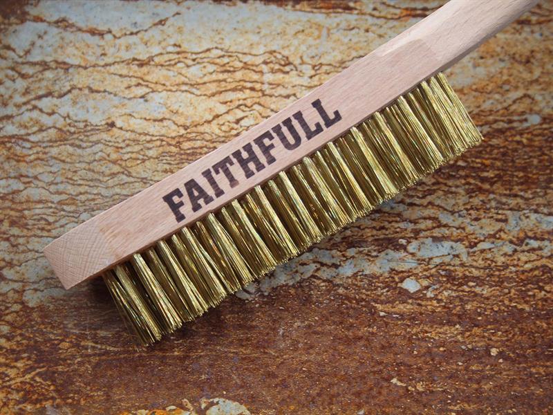 Faithfull Brass Scratch Brush, Four Row - Image 2