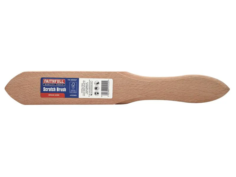 Faithfull Brass Scratch Brush, Four Row - Image 4