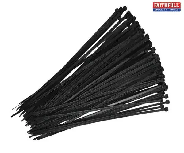 Faithfull Cable Ties Black 4.8 x 300mm (Pack 100) - Image 2