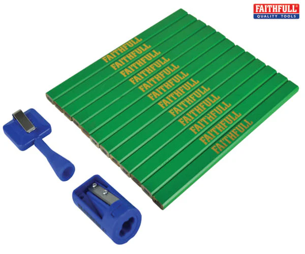 Faithfull Carpenter's Pencil Kit Green / Hard (Pack 12) - Image 2