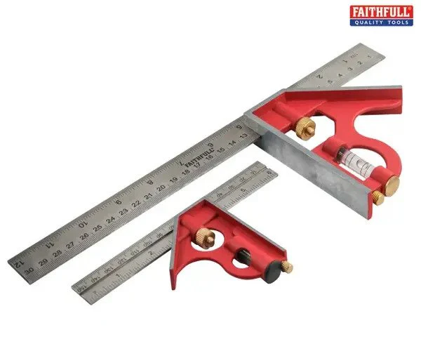 Faithfull Combination Square Twin Pack 150mm (6in) & 300mm (12in) - Image 3