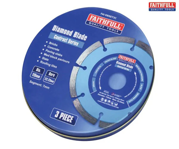 Faithfull Contract Diamond Blades 115 x 22.2mm (Pack 3)