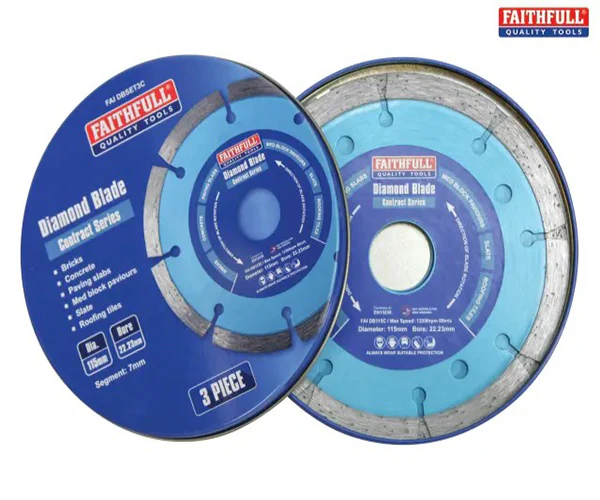 Faithfull Contract Diamond Blades 115 x 22.2mm (Pack 3) - Image 2