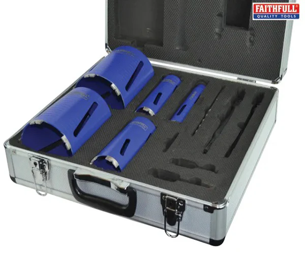 Faithfull Diamond Core Drill Kit & Case Set of 11 - Image 2