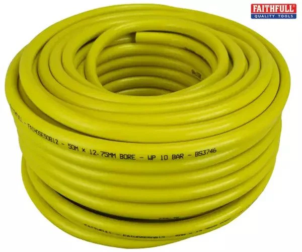 Faithfull Heavy-Duty Reinforced Builder's Hose 50m 12.5mm (1/2in) Diameter