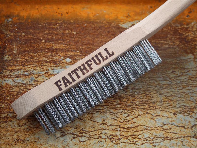 Faithfull Heavy-Duty Stainless Steel Scratch Brush, 4 Row - Image 2
