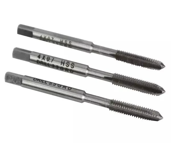 Faithfull HSS Straight Flute Tap Set M4 x 0.7, 3 Piece