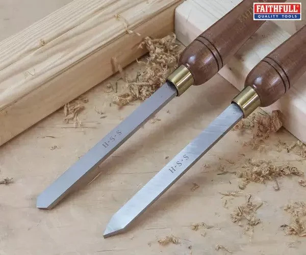 Faithfull HSS Turning Chisel Wooden Boxed Set, 8 Piece - Image 4