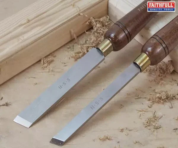 Faithfull HSS Turning Chisel Wooden Boxed Set, 8 Piece - Image 7