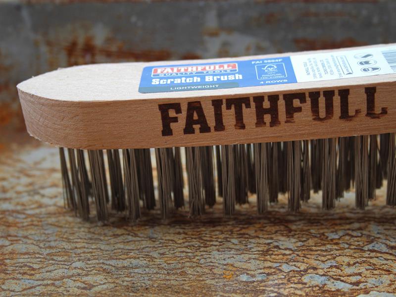 Faithfull Lightweight Scratch Brush, Four Row - Image 3