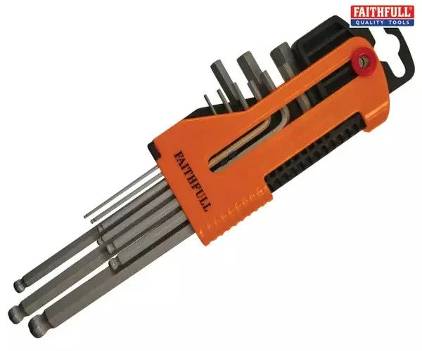 Faithfull Long Arm Ball End Hex Key Set, 9 Piece (1.5-10mm)