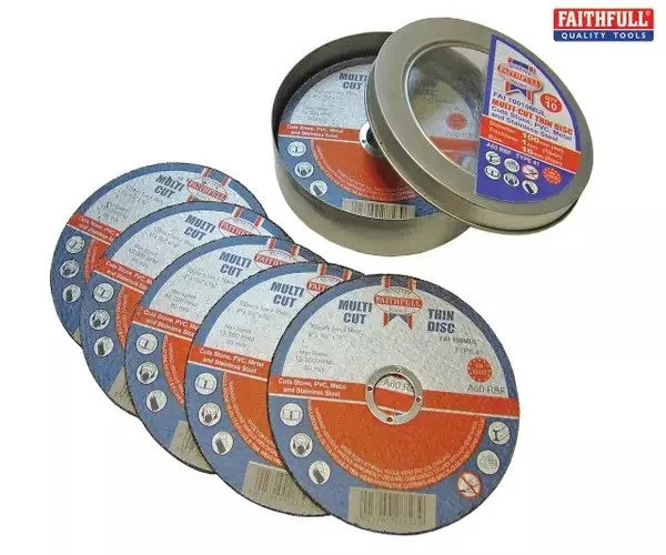 Faithfull Multi-Purpose Cutting Disc 100 x 1.0 x 16mm (Pack 10) - Image 2