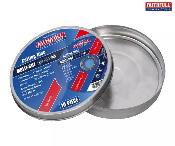 Faithfull Multi-Purpose Cutting Disc 115 x 1.0 x 22.23mm (Pack 10) - Image 3