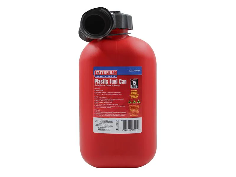 Faithfull Plastic Fuel Can Red 5 litre - Image 3