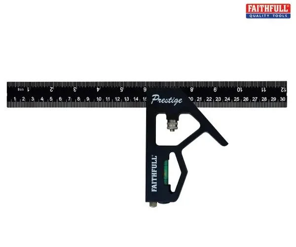 Faithfull Prestige Combination Square Black Aluminium 300mm (12in)