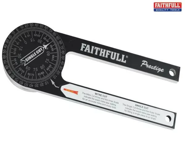 Faithfull Prestige Mitre Saw Protractor Black Aluminium - Image 2