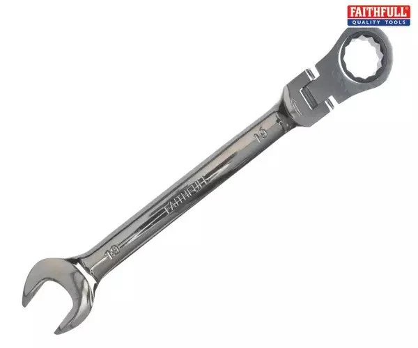 Faithfull Ratchet Combination Spanner Flex Head CV 19mm
